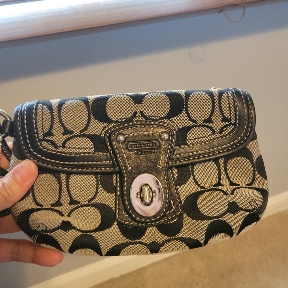 Classic Black and Gray Coach Mini Purse